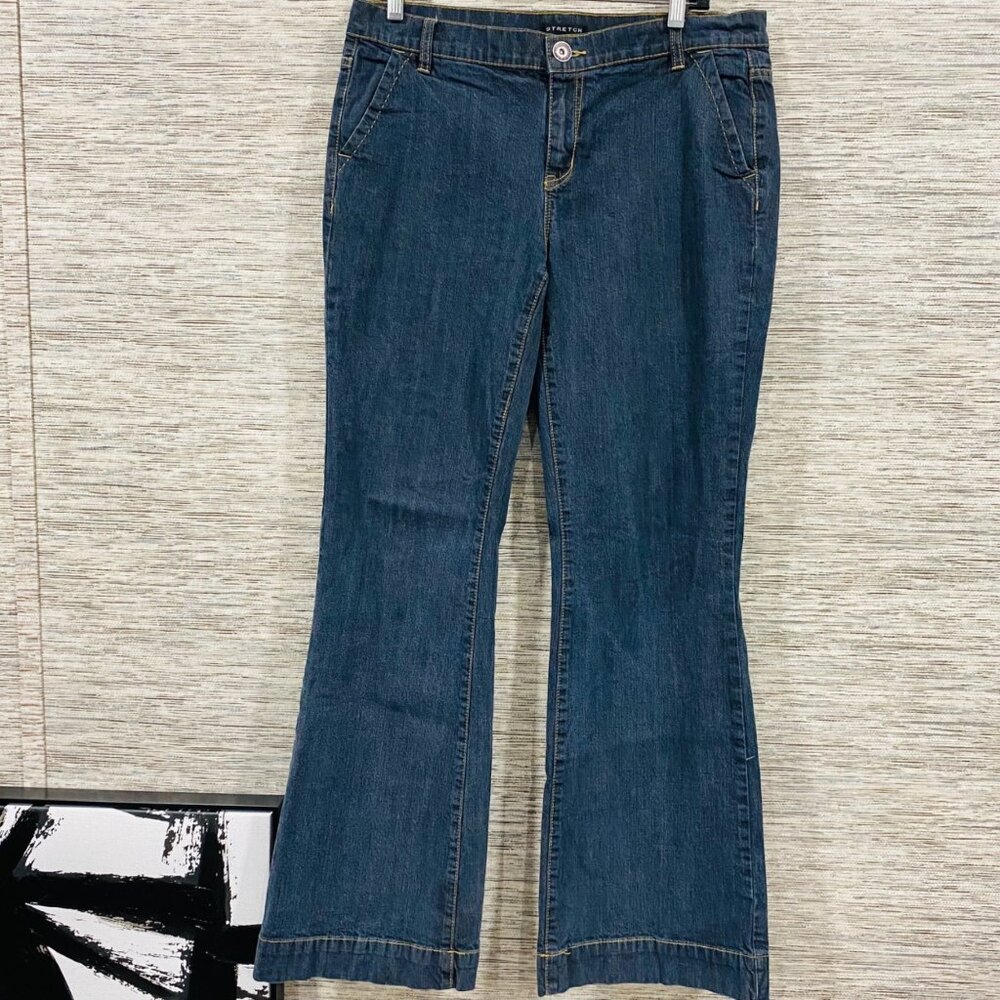 FIRE SALE axcess womens Stretch Denim Bootcut Jeans With Button Closure size 12